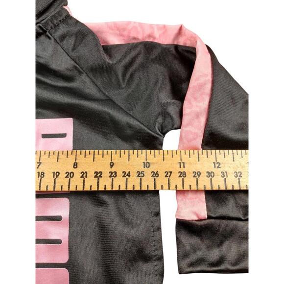 Puma Baby Girls Track Jacket 6-9M Pink Black Full Zip Hoodie Athletic - Picture 4 of 8